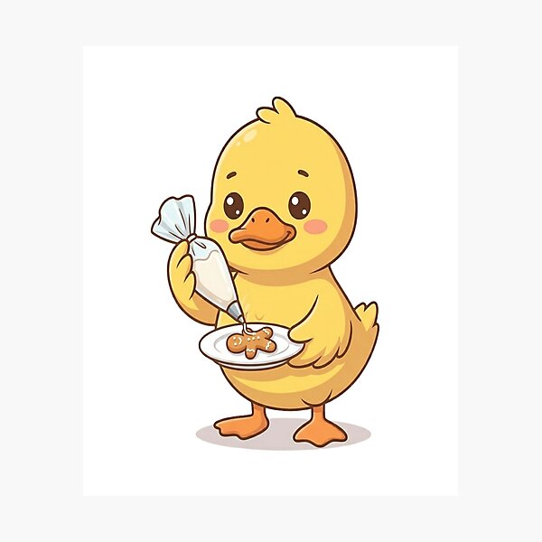 Item preview, Cute Baker Duck Gingerbread Cookie designed and sold by Ella_Sketch.