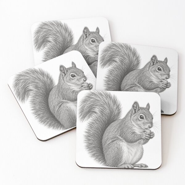 Item preview, Realistic Squirrel Pencil Drawing Transparent background – Black and White Woodland Wildlife Art  designed and sold by compugrove.