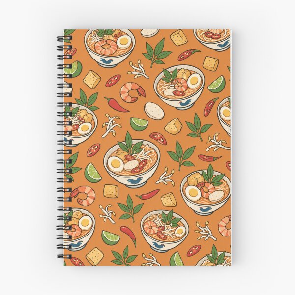 Item preview, Laksa Malaysian Hawker Pattern | Coconut Curry Noodle Soup Bowls with Shrimp and Lime designed and sold by StickyGuys.