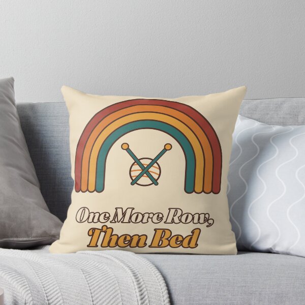 Item preview, One More Row Then Bed Funny Knitting Retro Rainbow designed and sold by Walli's.