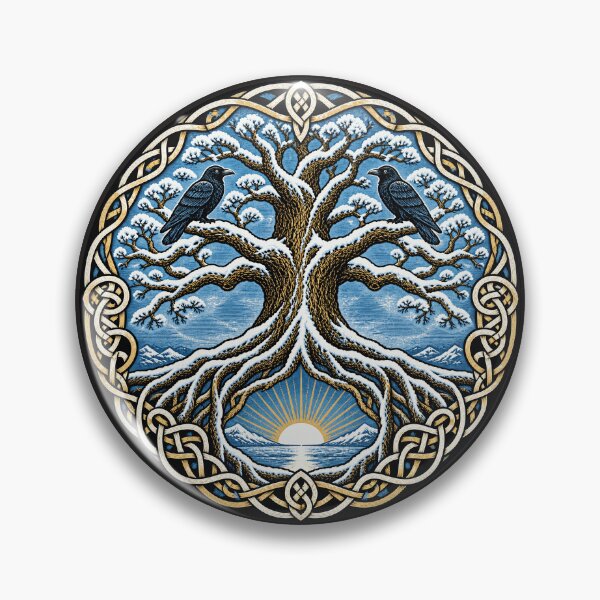 Artikelvorschau, Yggdrasil zur Wintersonnenwende – Nordischer Weltenbaum mit Raben entworfen und verkauft von Odd World.