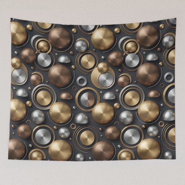 Item preview, Seamless Abstract Brushed Metallic Spheres Pattern designed and sold by wallpapersarts.
