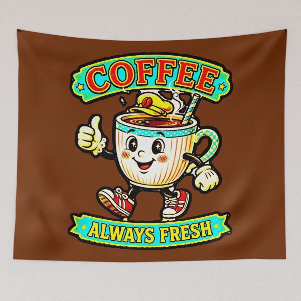 Item preview, Always Fresh Coffee Happy Mug Retro Vintage Funny Walking designed and sold by AstronautMerch.