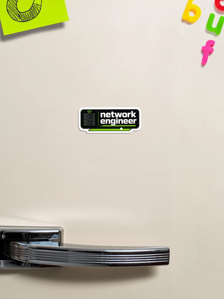 Thumbnail 1 of 3, Magnet, Network Engineer Sticker – IT Networking and Server Rack Tech Humor designed and sold by Daymand.