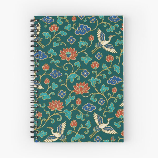 Item preview, Cloisonne Enamel Pattern | Chinese Lotus, Cranes and Scrolling Vines in Turquoise and Gold designed and sold by StickyGuys.