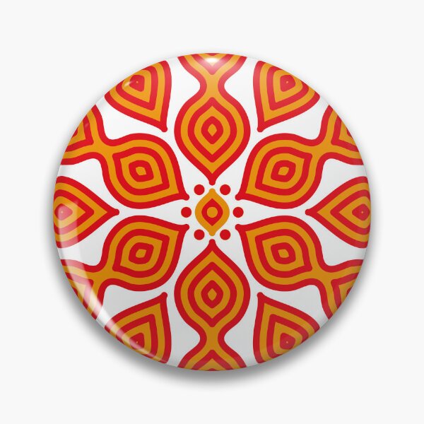 Item preview, Geometric Mandala Floral Pattern Art-Red designed and sold by GrafecShop.