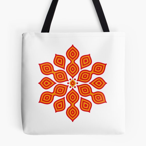 Item preview, Geometric Mandala Floral Pattern Art-Red designed and sold by GrafecShop.