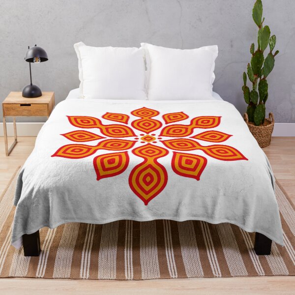 Item preview, Geometric Mandala Floral Pattern Art-Red designed and sold by GrafecShop.
