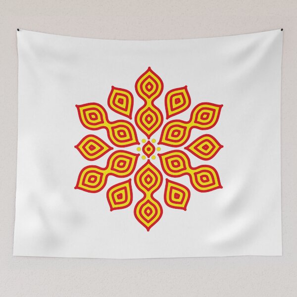 Item preview, Geometric Mandala Floral Pattern Art-Orange designed and sold by GrafecShop.