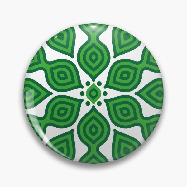 Item preview, Geometric Mandala Floral Pattern Art-Green designed and sold by GrafecShop.