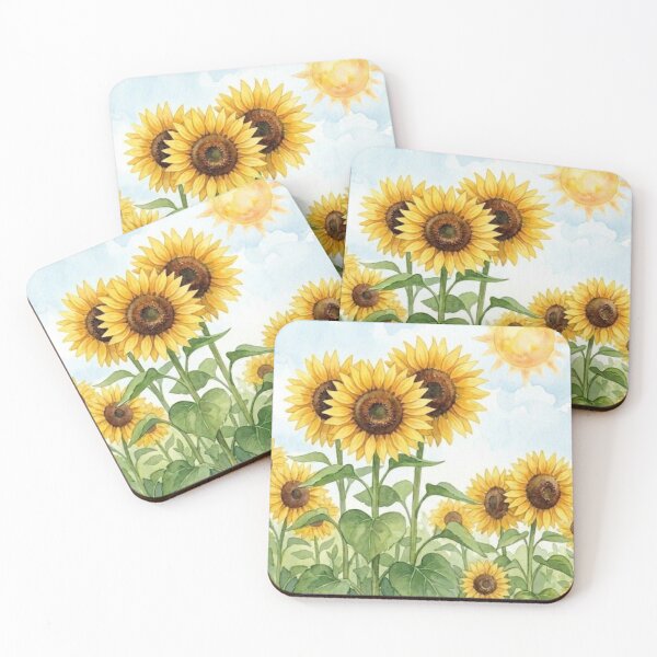 Item preview, Sunny Watercolor Sunflower Field designed and sold by ScenicRoute66.