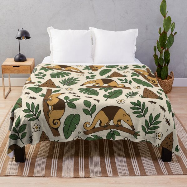 Item preview, Tamandua Jungle Pattern | Little Tree Anteaters with Termite Mounds and Leaves designed and sold by StickyGuys.