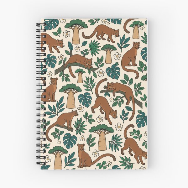 Item preview, Fossa Madagascar Pattern | Russet Predators with Baobab Trees and Tropical Leaves designed and sold by StickyGuys.