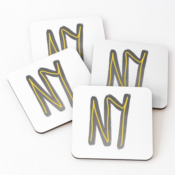 Item preview, NY Brush Lettering – New York Yellow & Gray  designed and sold by soaddigitalstudios.