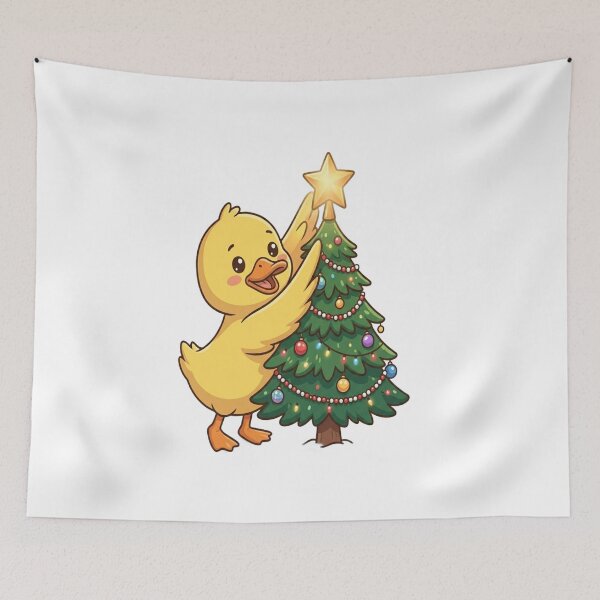 Item preview, Cute Duck Decorating Christmas Tree designed and sold by Ella_Sketch.