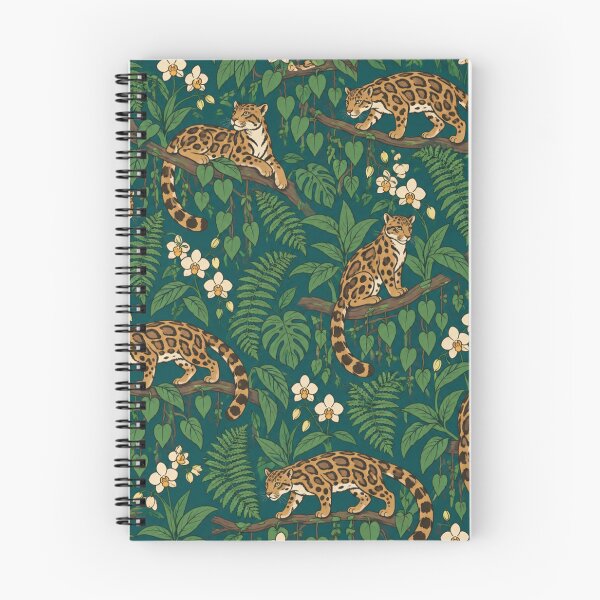 Item preview, Clouded Leopard Rainforest Pattern | Big Cats with Ferns, Orchids and Jungle Vines designed and sold by StickyGuys.