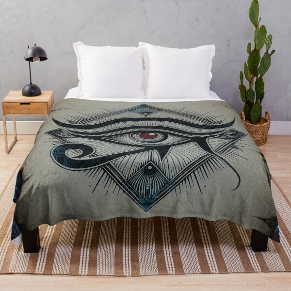 Item preview, Eye of Horus Blue All Seeing Eye Egyptian Emblem designed and sold by Ghoul Enterprises.