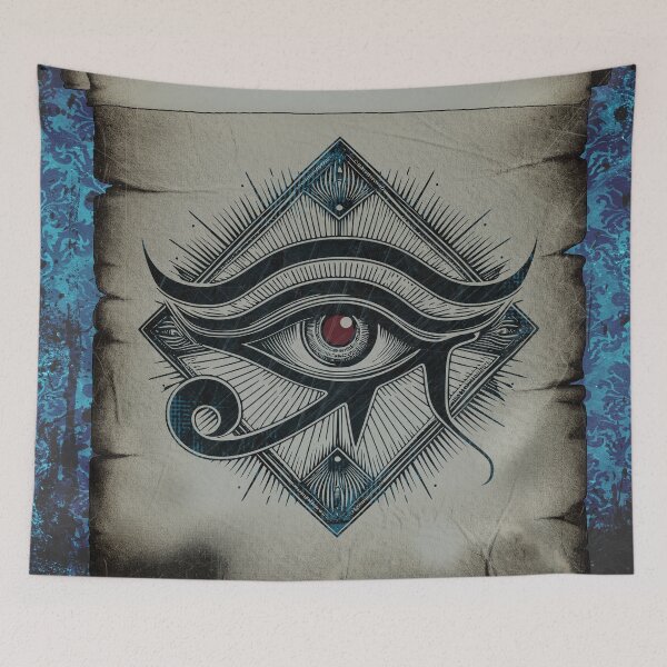 Item preview, Eye of Horus Blue All Seeing Eye Egyptian Emblem designed and sold by Ghoul Enterprises.
