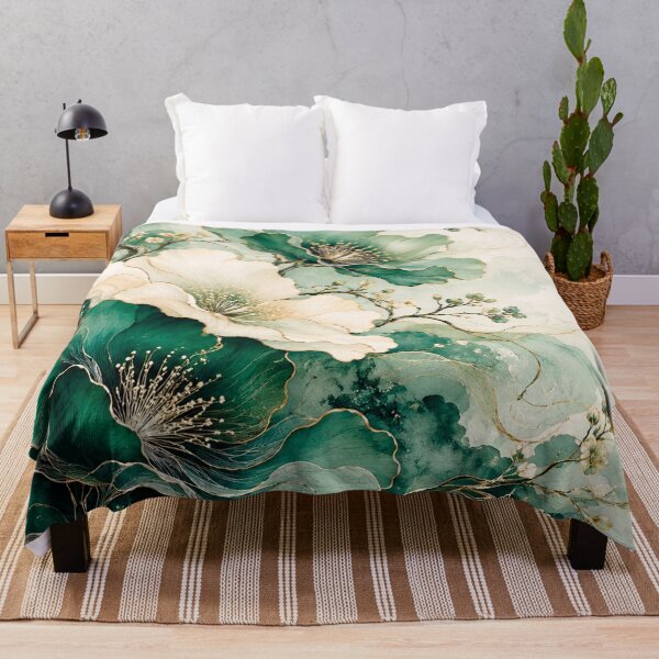 Item preview, Jade & Cream Wild Blossoms designed and sold by WeaveSphere.