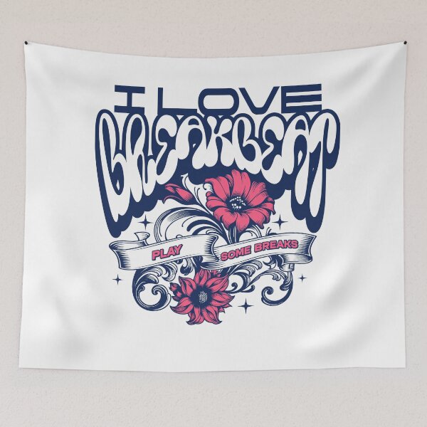 Item preview, BREAKBEAT - I love Floral Breaks (Navy) designed and sold by Discothreadz.