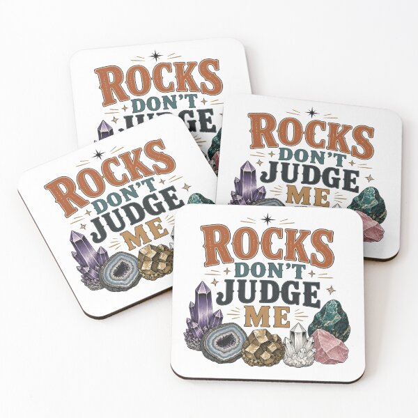 Item preview, Rocks Don't Judge Me – Funny Geologist and Mineral Collector Gift designed and sold by CuteDesignables.