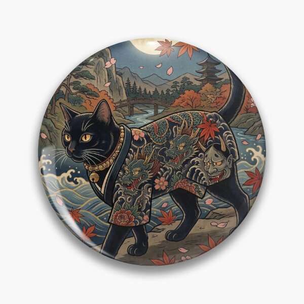 Item preview, Traditional Japanese Haori Cat Ukiyo-e Woodblock Art designed and sold by iris-festival.