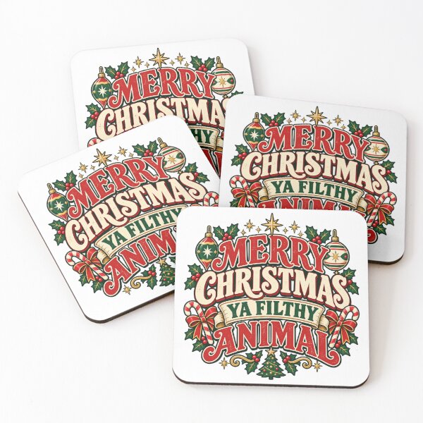 Item preview, Merry Christmas Ya Filthy Animal, Retro Vintage Christmas Typography Design designed and sold by BakersTees.