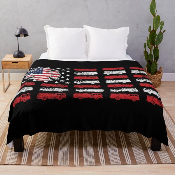 Item preview, Vintage American Flag Fire Trucks - Retro Firefighter designed and sold by Marshallamoakohene.