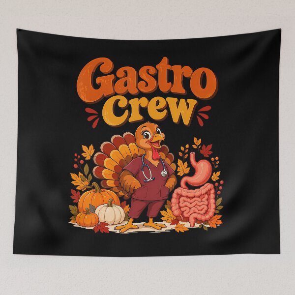 Item preview, Funny Turkey Gastro Crew Thanksgiving Endoscopy Team designed and sold by Tomtomatos.