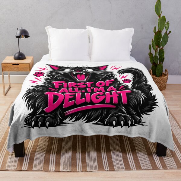 Item preview, First Of All Im A Delight Funny Black Cat Kitten Lover Sarcastic Humor designed and sold by Photo-Sphere101.