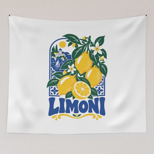 Item preview, Limoni Italian Lemon Retro Amalfi Coast Summer Art designed and sold by CamaleonDesigns.