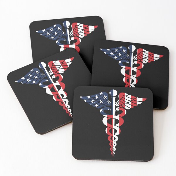 Item preview, American Flag Caduceus - Patriotic Nurse Medical Symbol designed and sold by Marshallamoakohene.