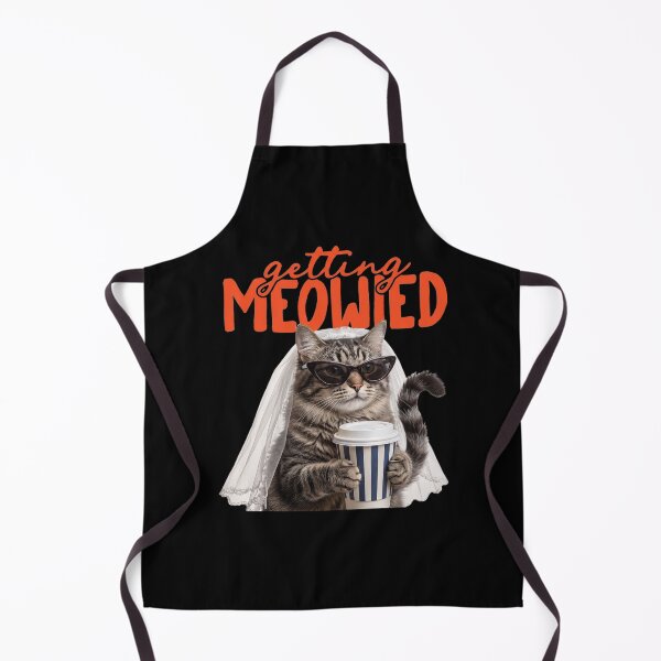 Item preview, Getting Meowied Photorealistic Coffee Cat Bride Pun designed and sold by Designart68.