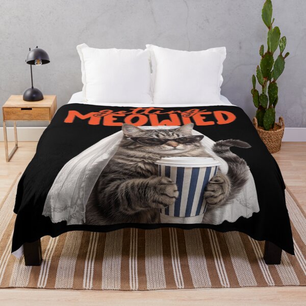 Item preview, Getting Meowied Photorealistic Coffee Cat Bride Pun designed and sold by Designart68.