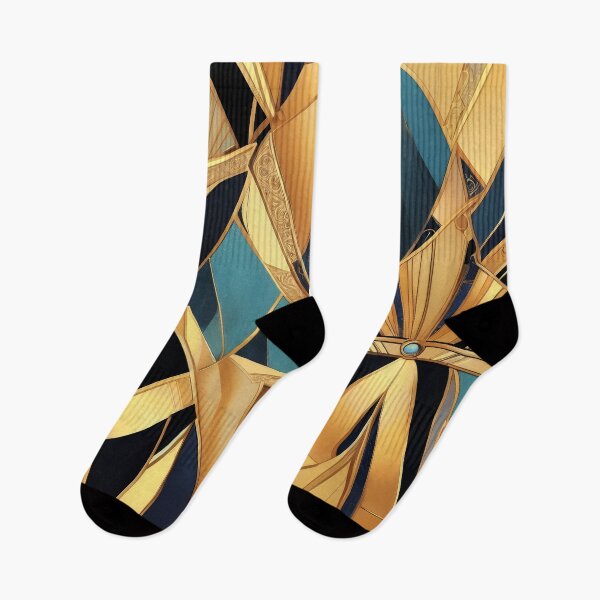 Item preview, Luxury Art Deco Golden And Blue Geometric Abstract  designed and sold by DEC02.