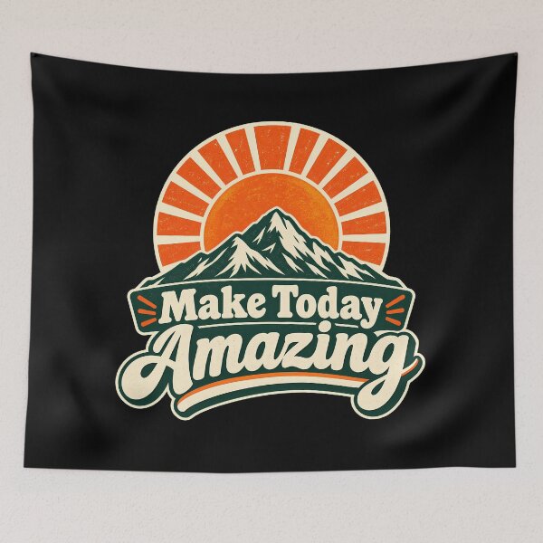 Item preview, Make Today Amazing Inspirational Vintage Mountain Sunrise Hiking designed and sold by Photo-Sphere101.