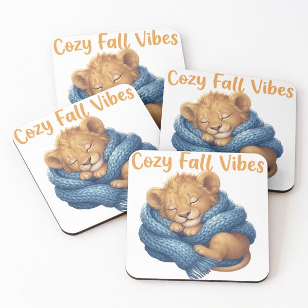 Item preview, Cozy Fall Vibes Lion Cub Art - Cute Sleeping Scarf Wildlife Design designed and sold by ChameleonStars.