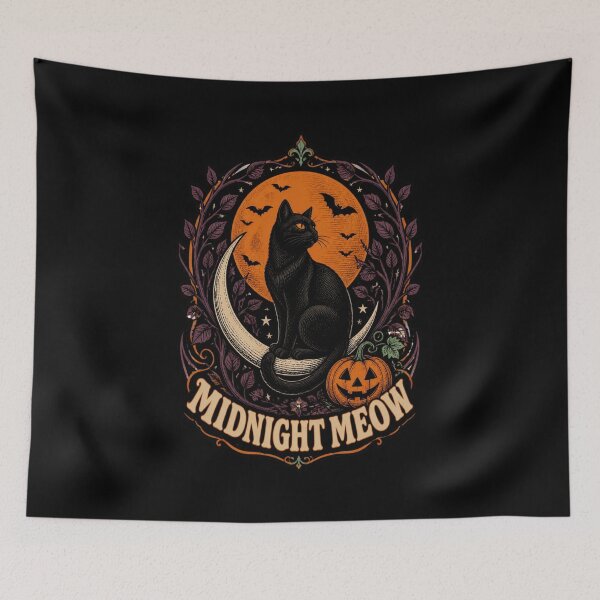 Item preview,  MIDNIGHT MEOW – a stately cat in a Gothic woodcut style n designed and sold by GoGreenLove.