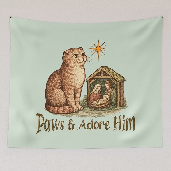 Item preview, Scottish Fold Cat Christian Christmas Nativity designed and sold by Sachie's Studio.