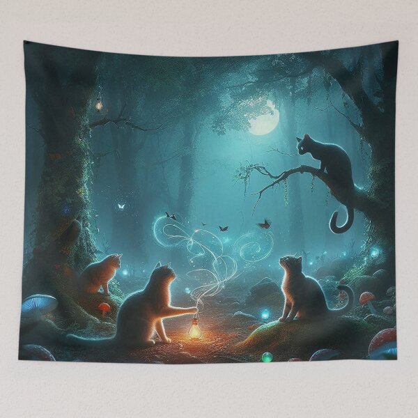 Item preview, Cats Chasing Magic After Midnight designed and sold by nikkolaus.