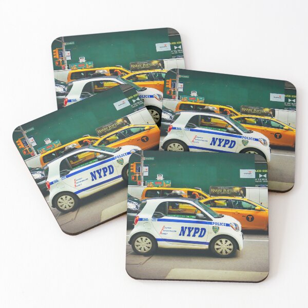 Item preview, New York City Street Photography – NYPD Car and Yellow Taxis designed and sold by pcole123.