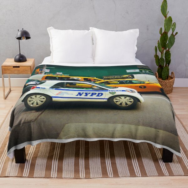 Item preview, New York City Street Photography – NYPD Car and Yellow Taxis designed and sold by pcole123.