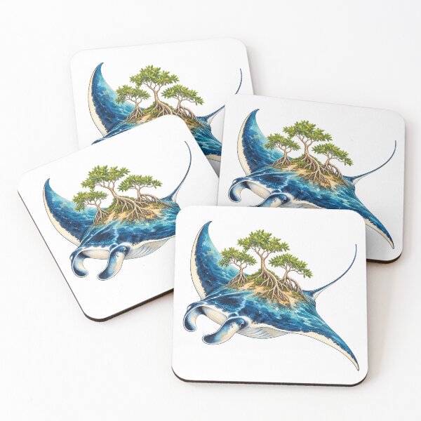 Item preview, Manta Ray Carrying a Mangrove Island designed and sold by Drip stamp.