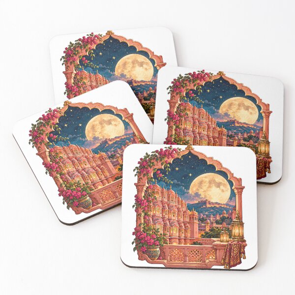 Item preview, Jaipur Under a Dreaming Moon Vintage Art designed and sold by MysticCanvasAi.