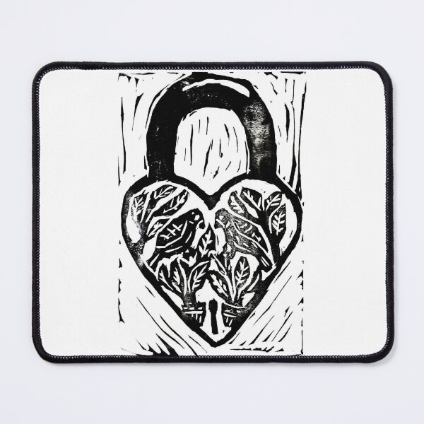 Item preview, love lock linocut designed and sold by marigoldsol.
