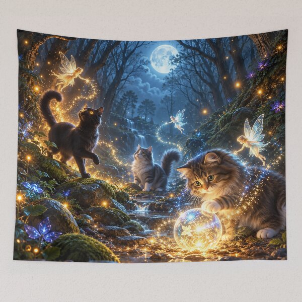 Item preview, The Cats Found the Fairies designed and sold by nikkolaus.