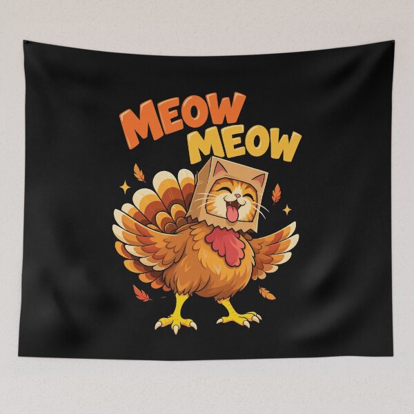 Item preview, Thanksgiving Turkey Cat Meow Meow Funny Feline Design designed and sold by stmpdwrld.