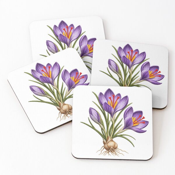 Item preview, Saffron Crocus Embroidered Botanical Thread Study designed and sold by Drip stamp.