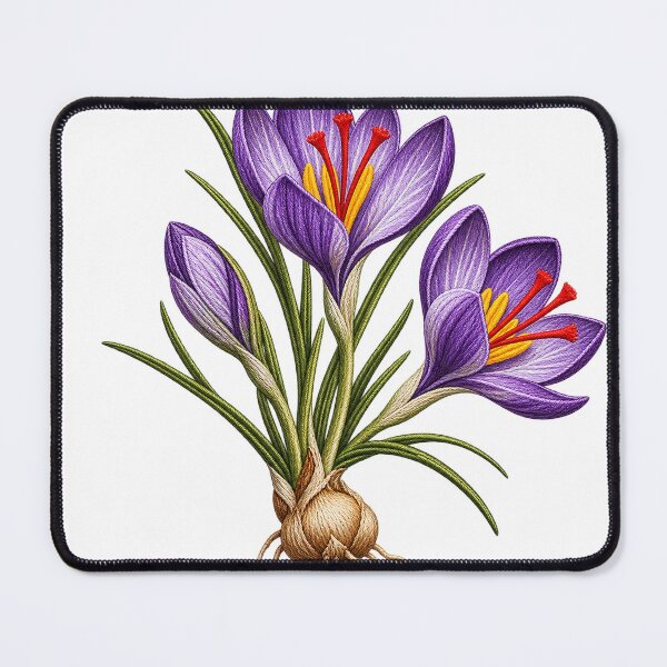 Item preview, Saffron Crocus Embroidered Botanical Thread Study designed and sold by Drip stamp.