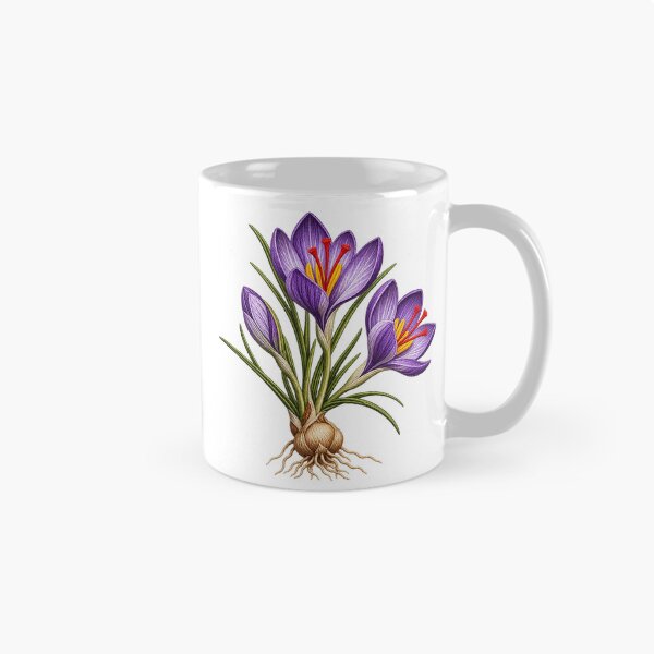 Item preview, Saffron Crocus Embroidered Botanical Thread Study designed and sold by Drip stamp.